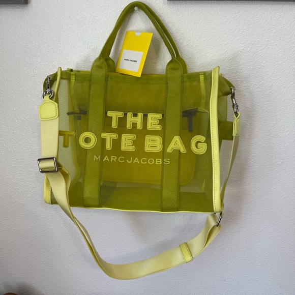 Marc Jacobs Nylon The Mesh Medium Tote Bag Fluo Yellow - Picture 10 of 17